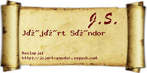 Jójárt Sándor névjegykártya
